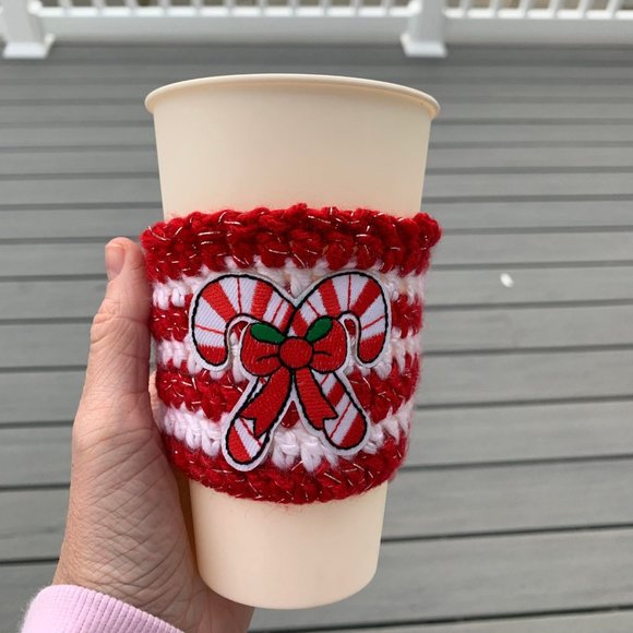 Crochet Cozy Cup - Christmas Collection - Coffee Cup Cozy Sleeve - Picture 1 of 6